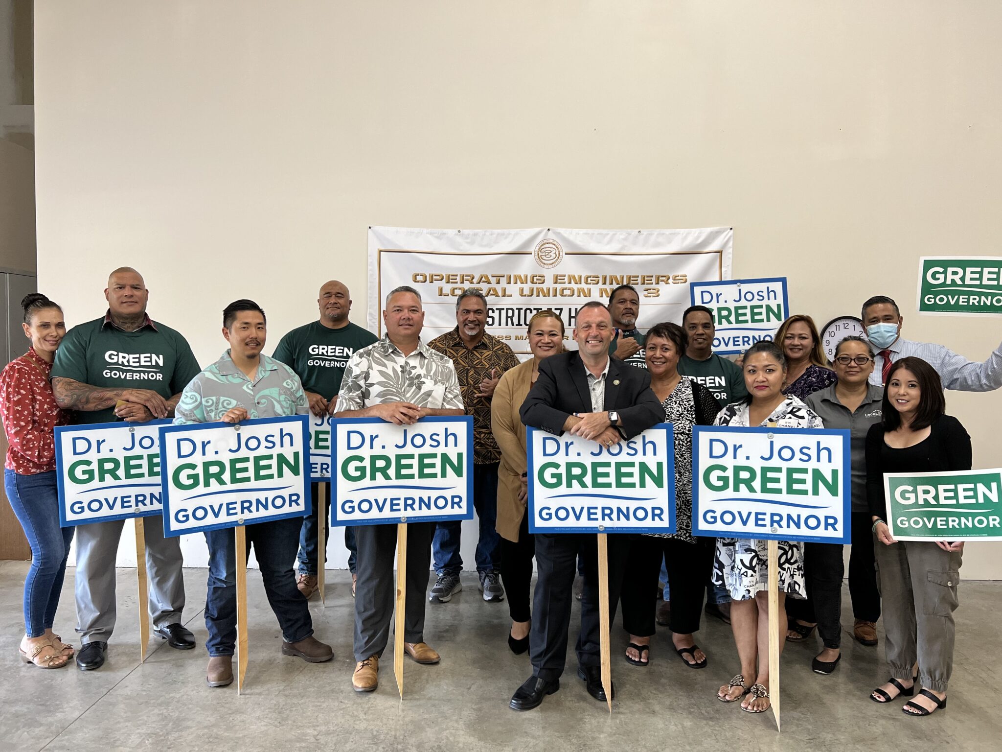 Operating Engineers Local 3 Endorse Dr. Josh Green for Governor Dr